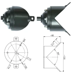 Aluminium-Außenlampe mit bunten Schirmen 38-S BO