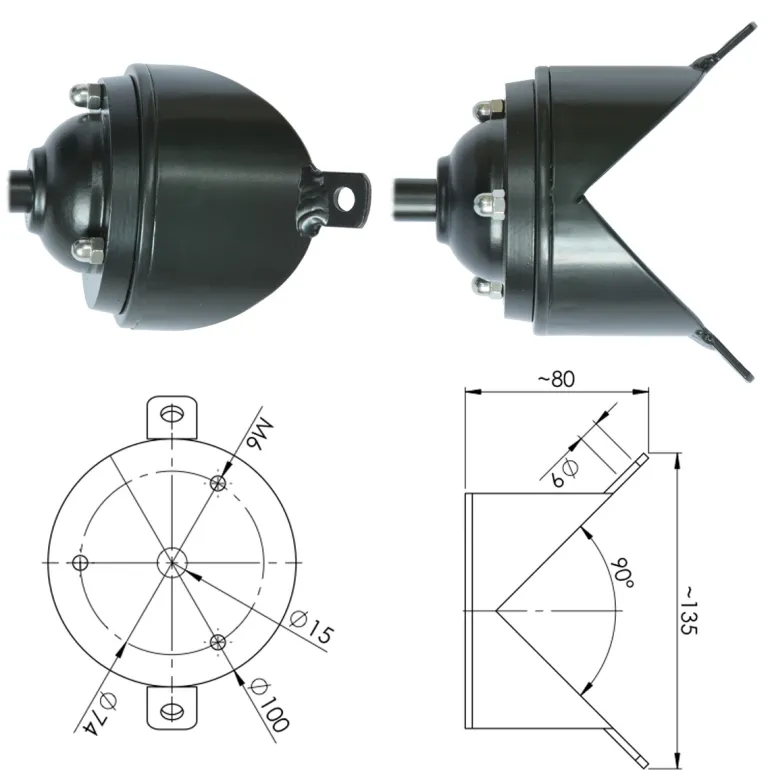 Aluminium-Außenlampe mit bunten Schirmen 38-S BO