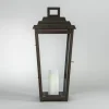 Art déco Windlicht aus Zink oder Messing Izapan (Höhe 51 cm)