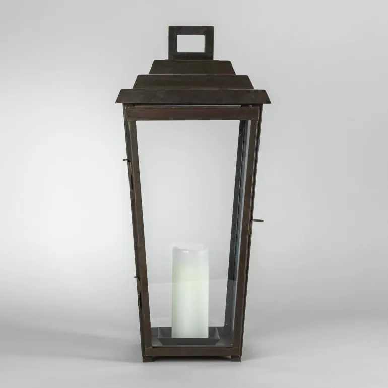 Art déco Windlicht aus Zink oder Messing Izapan (Höhe 51 cm)