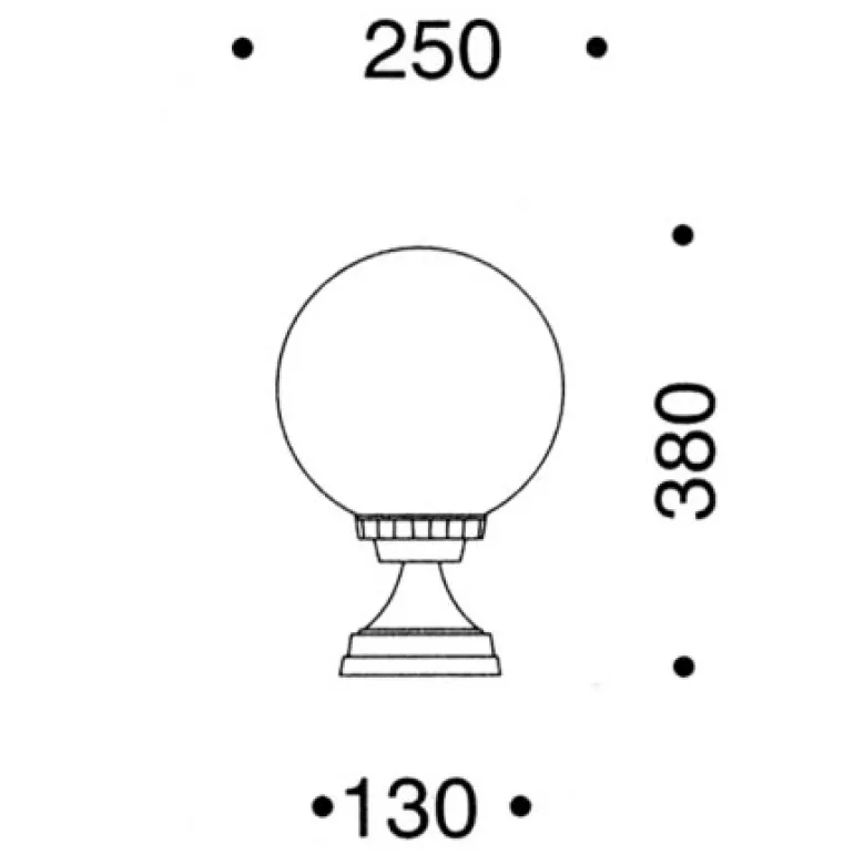 Außenlampe mit Echtglaskugel 250 mm oder 300 mm
