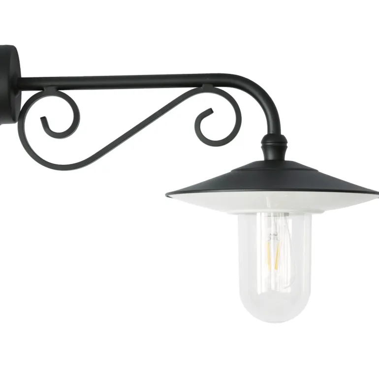 Außen-Wandlampe mit Zierteil am Wandarm