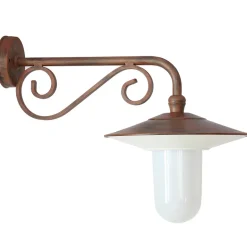 Außen-Wandlampe mit Zierteil am Wandarm