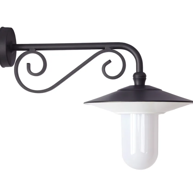 Außen-Wandlampe mit Zierteil am Wandarm