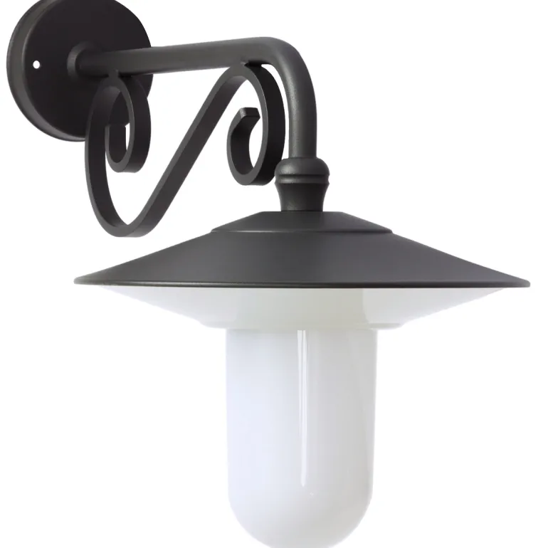 Außen-Wandlampe mit Zierteil am Wandarm
