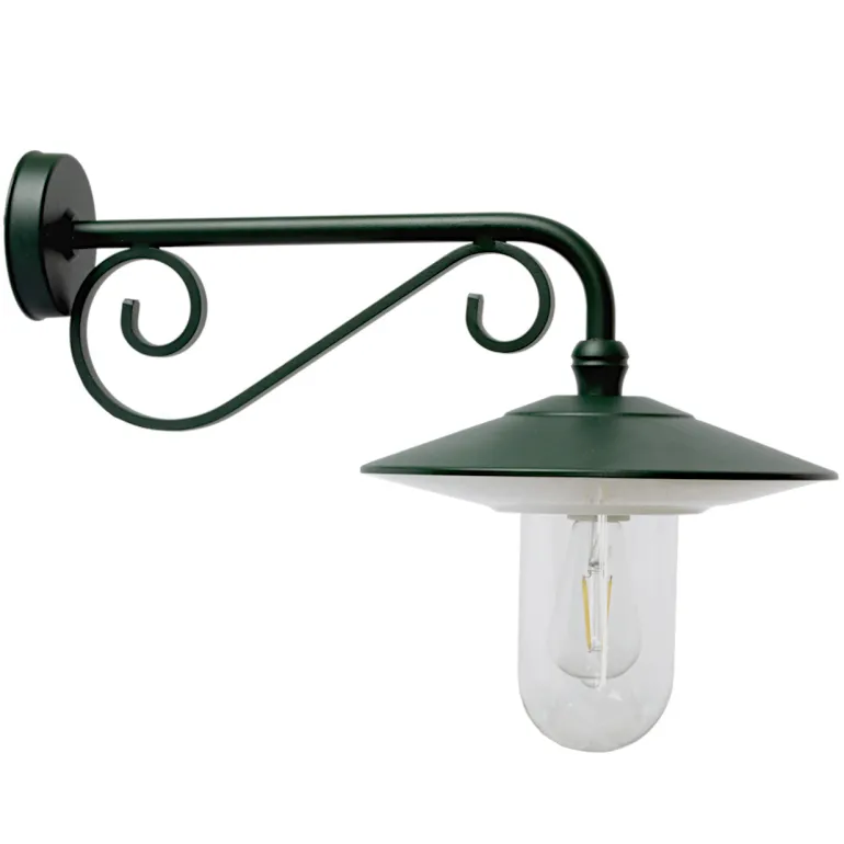 Außen-Wandlampe mit Zierteil am Wandarm