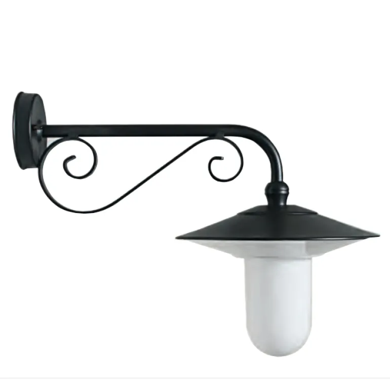 Außen-Wandlampe mit Zierteil am Wandarm