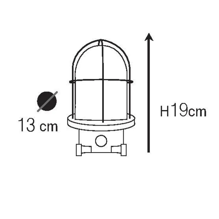 Außenwandlampe N° 15 aus Messing mit Rillenglas