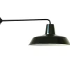 Außenwandleuchte im Fabrikstil mit langem Arm W390L (Ø 49 cm)