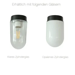 Außenwandleuchte im Fabrikstil mit langem Arm W290L (Ø 42 cm)