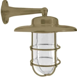 Außenwandleuchte N° 753 aus Messing mit Schutzglas