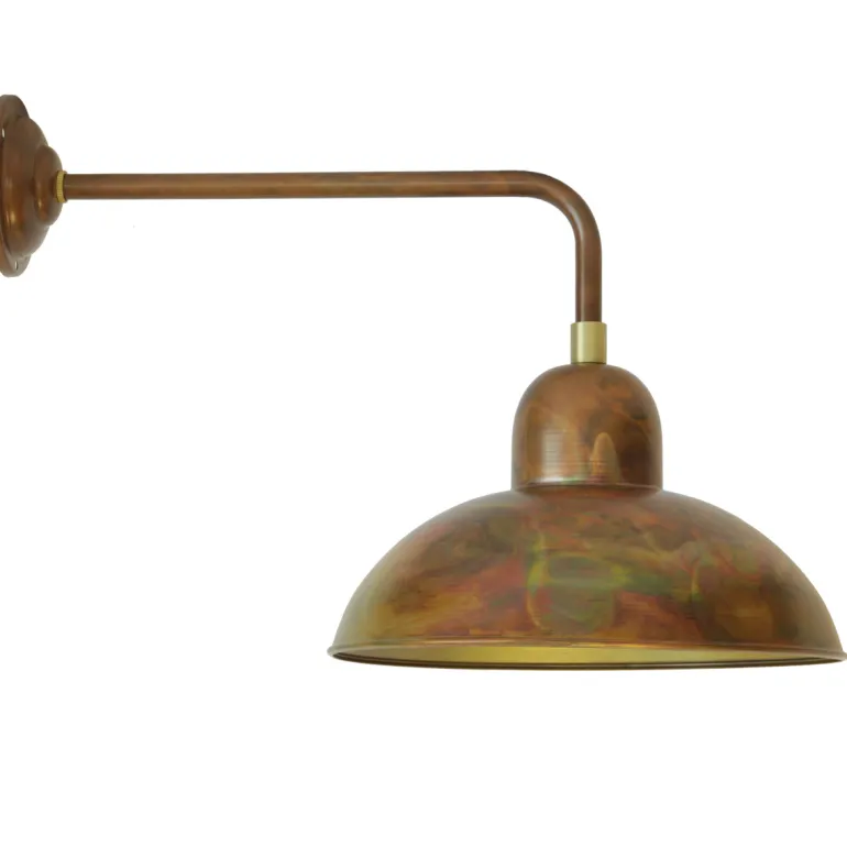 Bauhaus-Wandleuchte für außen Solingen RO 140 Kupfer Patina