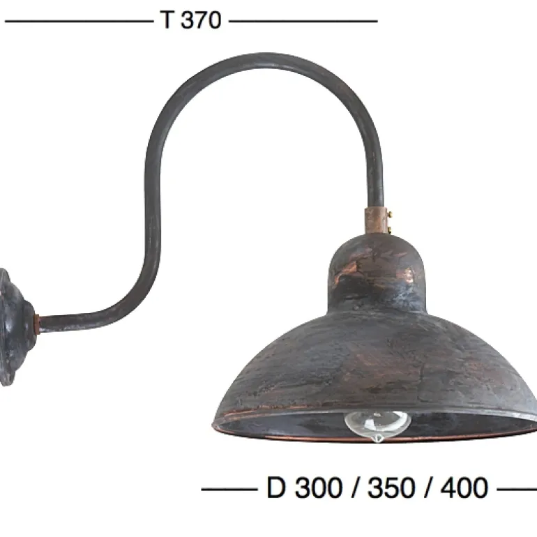 Bauhaus-Wandleuchte Solingen RO 1600 Kupfer Patina