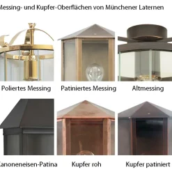 Bayerische Pendelleuchte Landshut aus Messing oder Kupfer