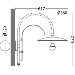 Bogen-Wandlampe für außen ohne Glas