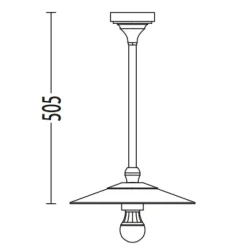 Deckenlampe für außen am Rohrpendel