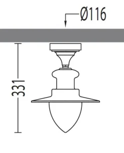 Deckenlampe für außen im Fabrikstil