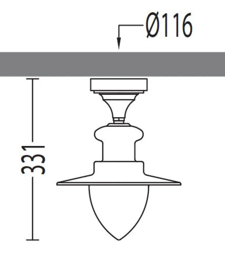 Deckenlampe für außen im Fabrikstil