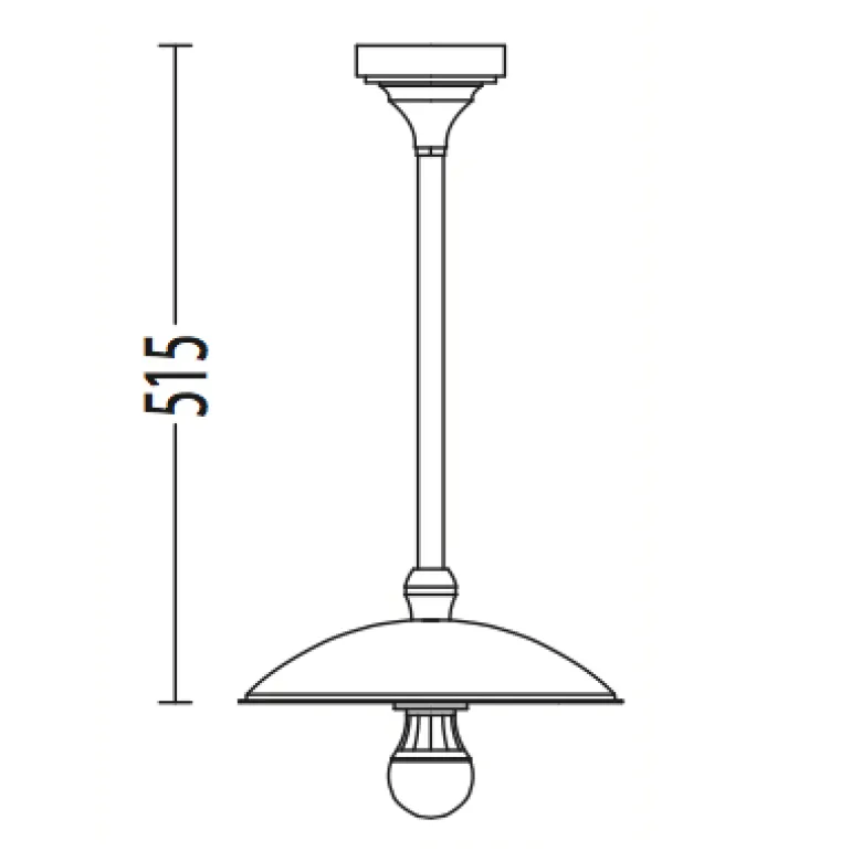 Deckenlampe für außen mit Tellerschirm