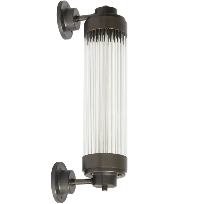 Dimmbare Art déco Außenleuchte mit LED Pillar Offset