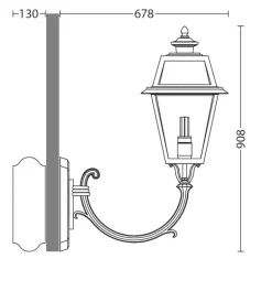 Elegante Wandlaterne am Bogenarm