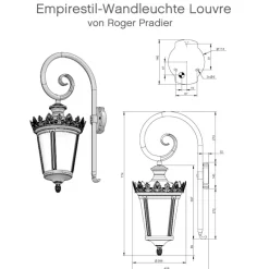 Empirestil-Wandleuchte Louvre mit Bischofstab