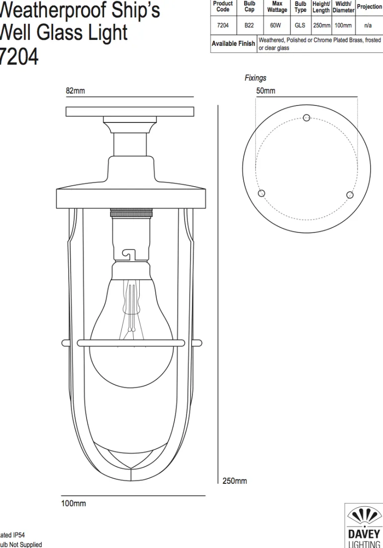Englische Kombüsenleuchte aus Messing 7204/E27