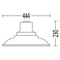 Fabrik-Deckenlampe für außen mit gestuftem Schirm