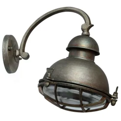 Fabriklampe N° 86 aus Messing mit Bogenarm