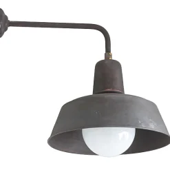 Fabrikleuchte in Kupfer-Patina: Wandleuchte Berlin W130 mit Glas