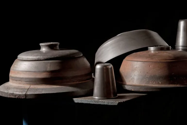 Fabrikleuchte in Kupfer-Patina: Wandleuchte Berlin W130 mit Glas