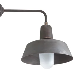 Fabrikleuchte in Kupfer-Patina: Wandleuchte Berlin W130 mit Glas