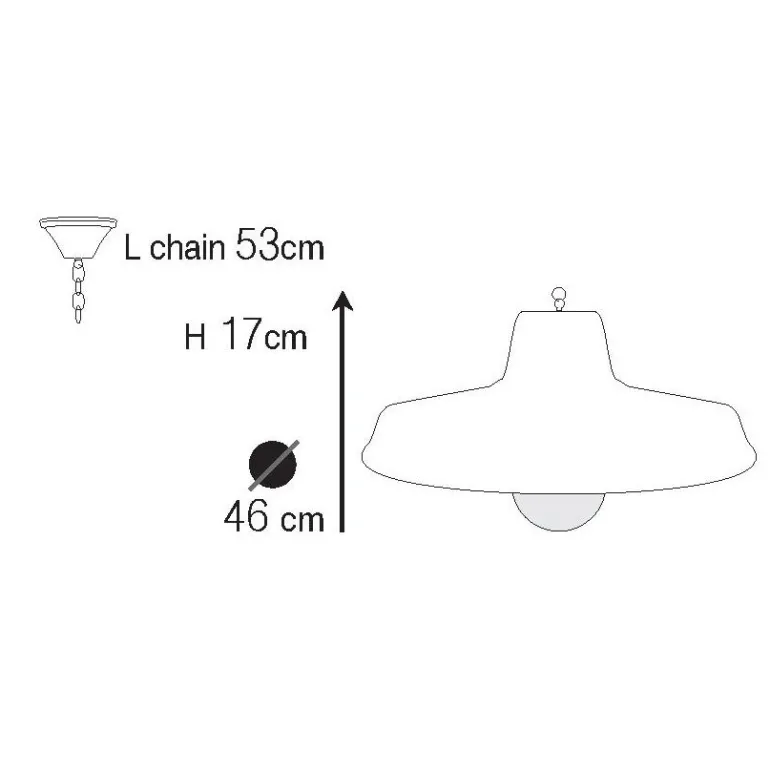 Fabrikschirmleuchte N° 777K für außen aus Messing (Ø 46 cm)