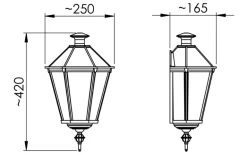 Flache Außenwandleuchte 60.61S TL