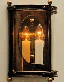 Flache Wandlaterne aus Schmiedeeisen WL 3499