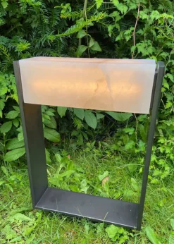 Gartenleuchte Albe aus Messing und Alabaster