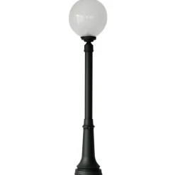 Glaskugel-Wegeleuchte mit glattem Mast