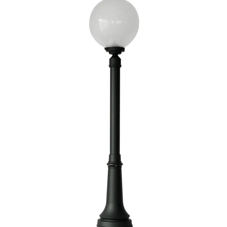 Glaskugel-Wegeleuchte mit glattem Mast