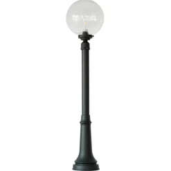 Glaskugel-Wegeleuchte mit glattem Mast