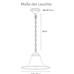 Glockenförmige Außen-Hängeleuchte Elégance aus Messing