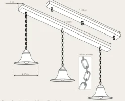 Glockenförmige Außen-Hängeleuchte Elégance aus Messing
