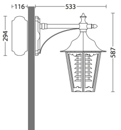 Große Außenleuchte mit Lamellenreflektor