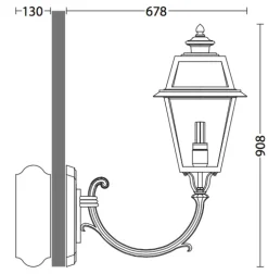 Große Außen-Wandleuchte mit Bogenarm