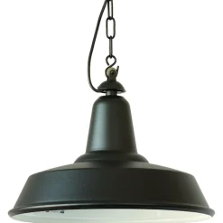 Große Fabriklampe für außen mit Kettenaufhängung (Ø 40 cm)