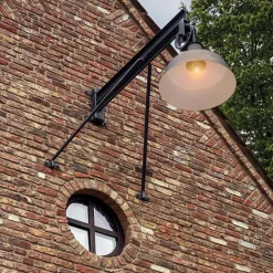 GroĂe Fabrikstil-AuĂenlampe mit Umlenkrolle WL 3592