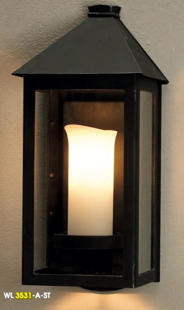 Große flache Wandleuchte WL 3531 aus Schmiedeeisen