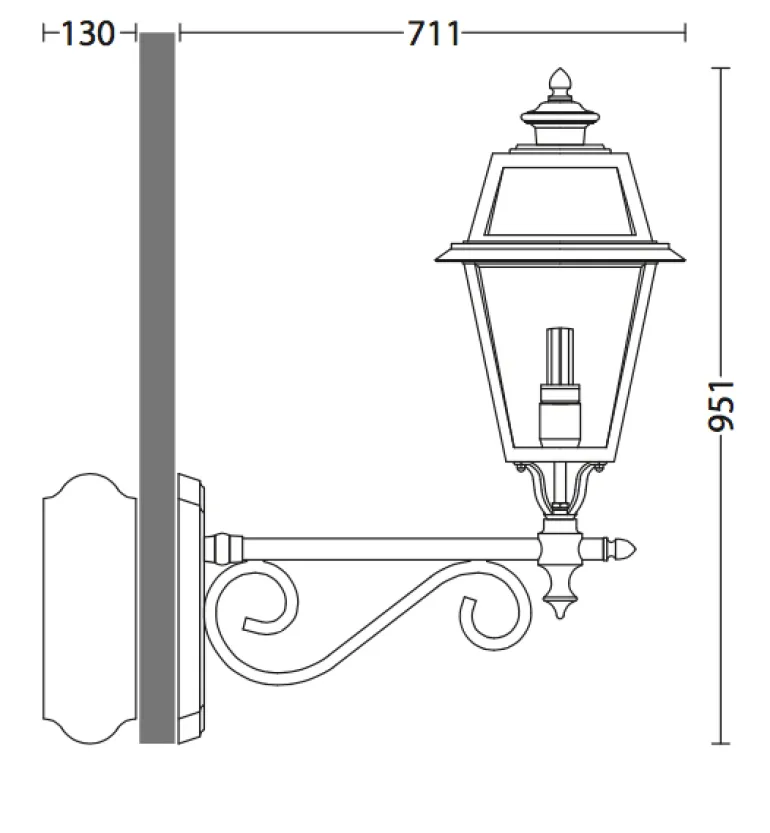 Große klassische Wandleuchte für außen aus Aluminiumguss