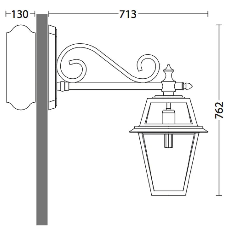 Große klassische Wandleuchte für außen aus Aluminiumguss