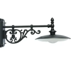 Große LED-Außen-Wandleuchte mit historischem Arm