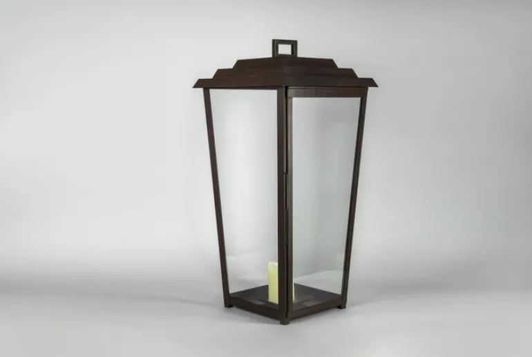 Großes Windlicht mit getrepptem Dach Izapan (Höhe 83 cm)